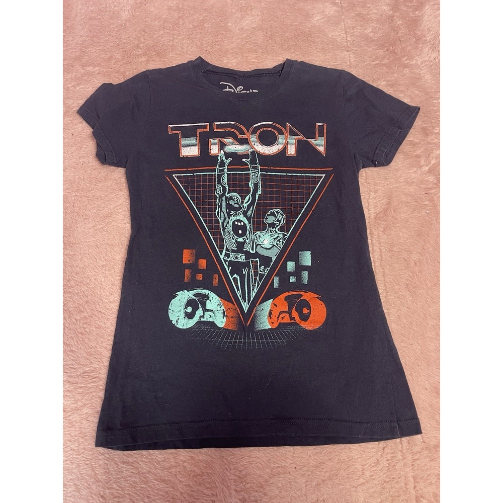 Tron Disney Movie Size M Navy Blue Cotton T Shirt Bin11